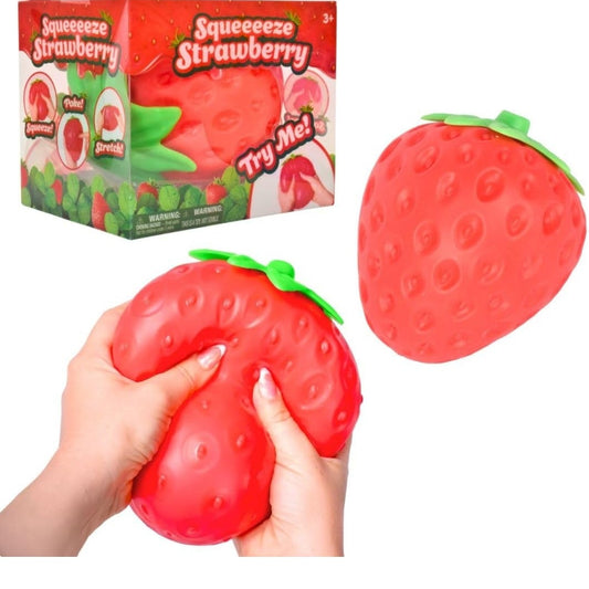 Squeeze Strawberry Squishy Toy – Soft Strawberry Stress Relief Toy