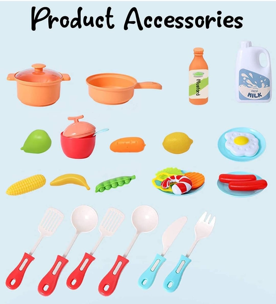 Mini Kitchen Play Set for Kids – Pretend Cooking Toy with Utensils