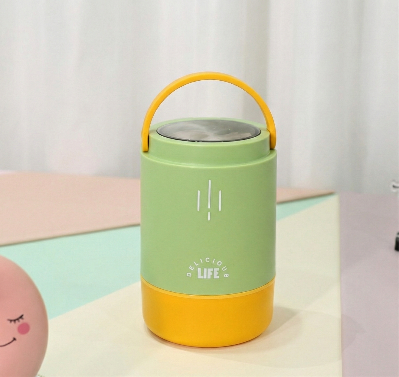 Pastel Bento Lunch Box Set with Handle – 3 Containers with Lids