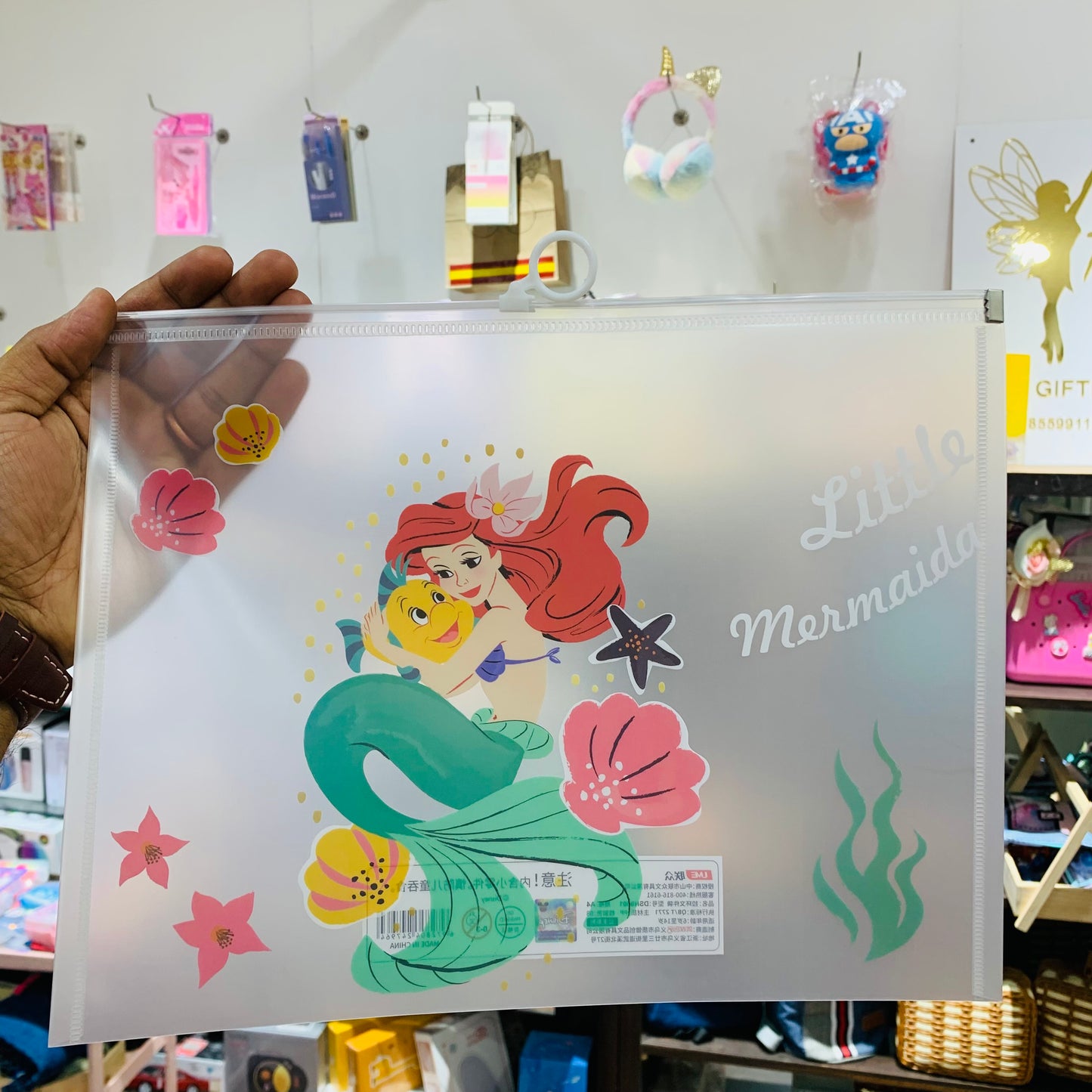 Disney Princess A4 Zip Document Folder – Cartoon Plastic File Pouch