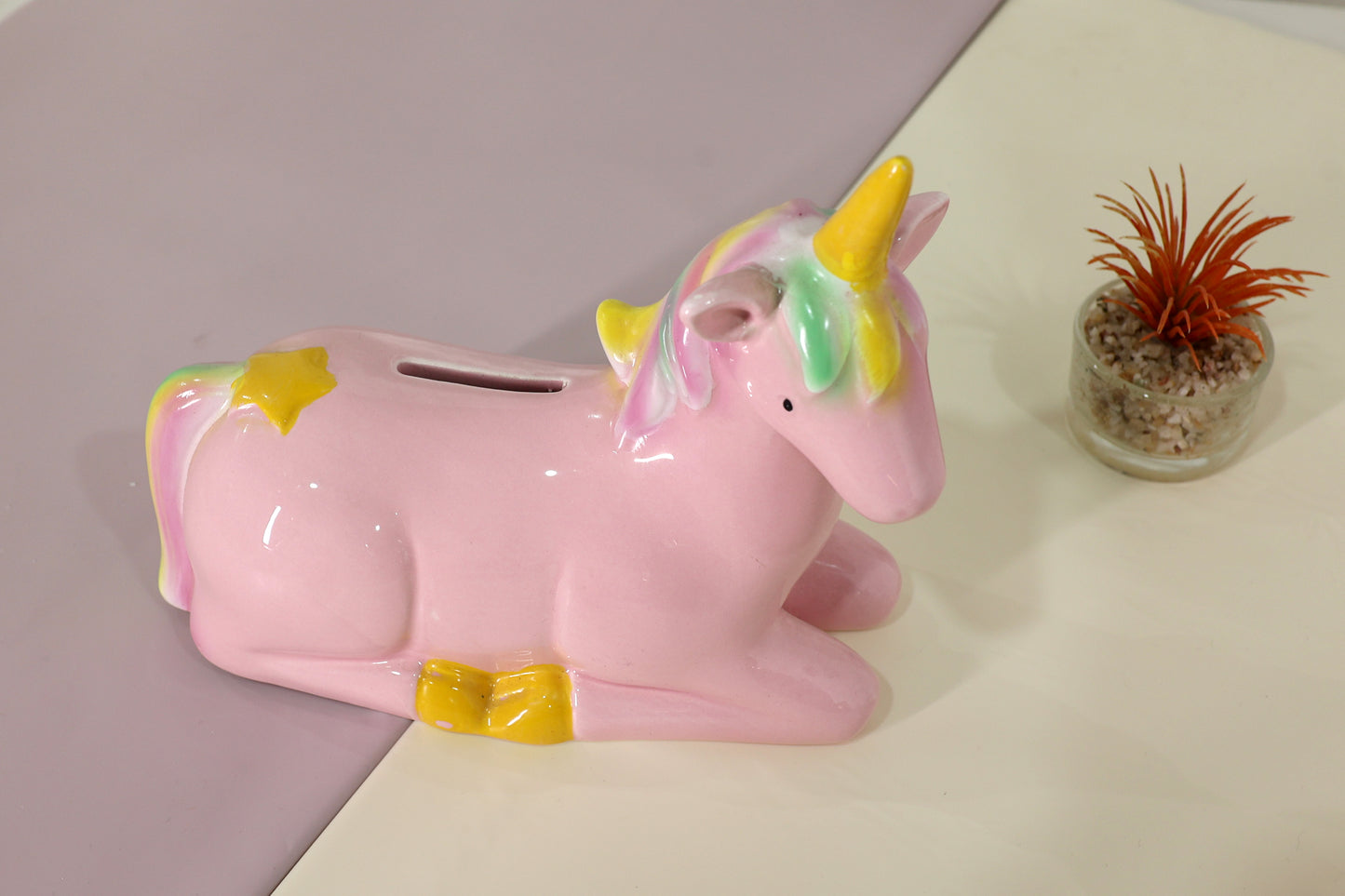 Unicorn Piggy Bank – Lying Ceramic Design |Room Decor