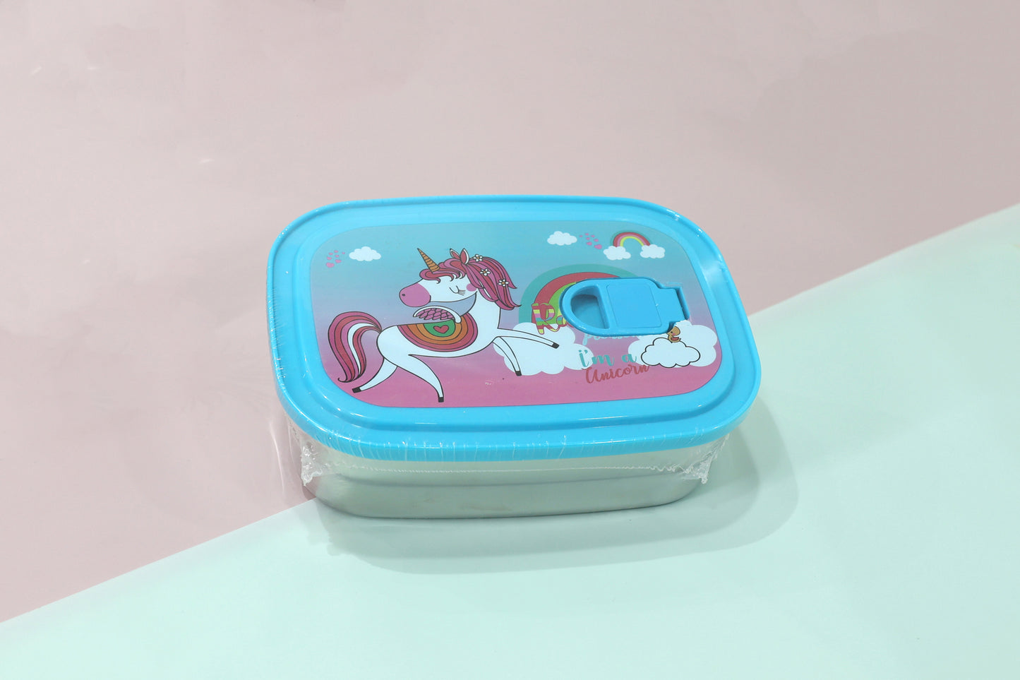Kids Stainless Steel Lunch Box – Unicorn Theme with Lock Lid