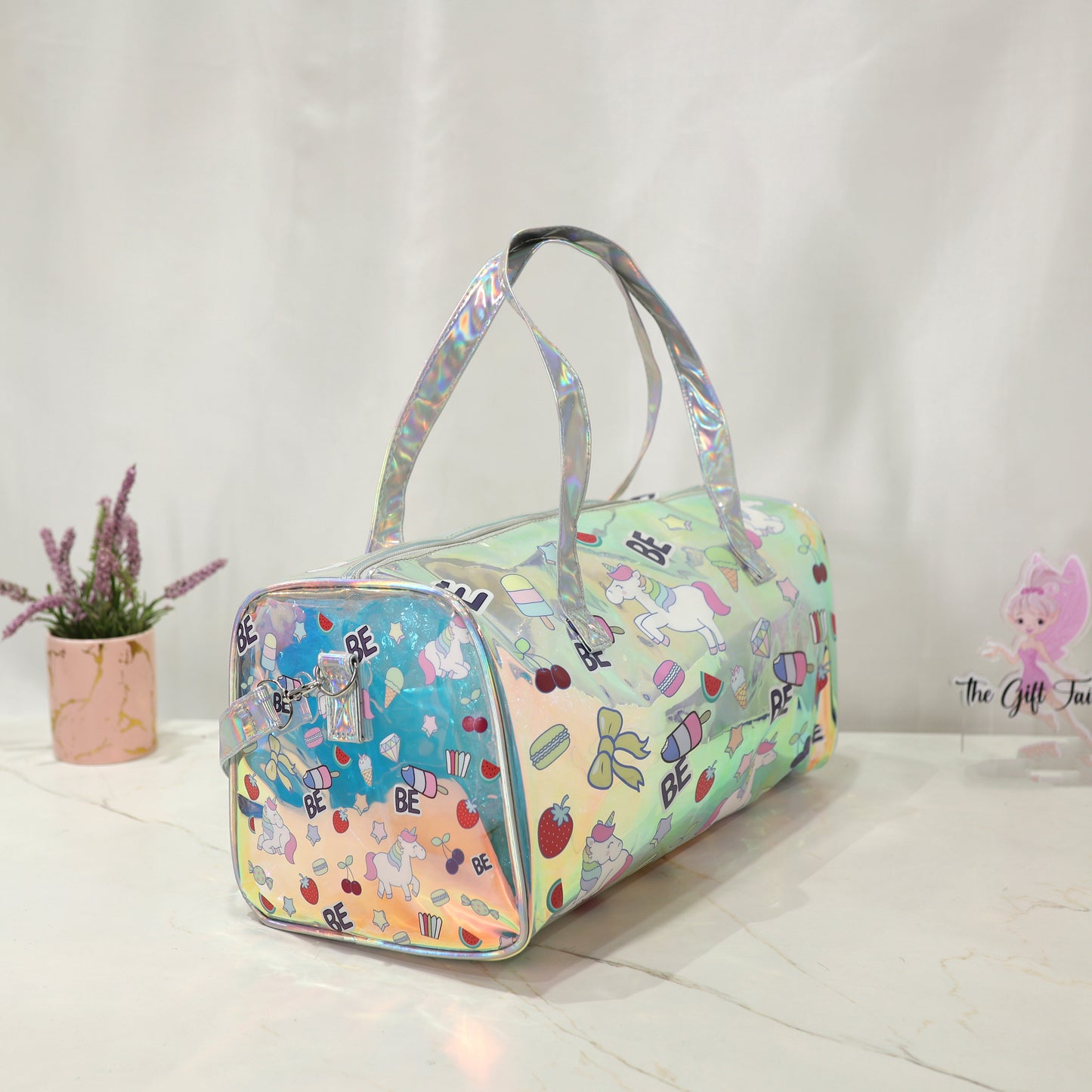 Unicorn Holographic Kids Travel, Swimming Duffle Bag – Multicolor.