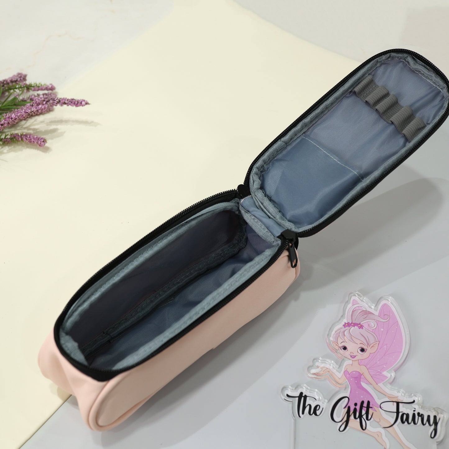 OK Vogue Jumbo Minimal Soft Pencil Pouch – Blush Pink