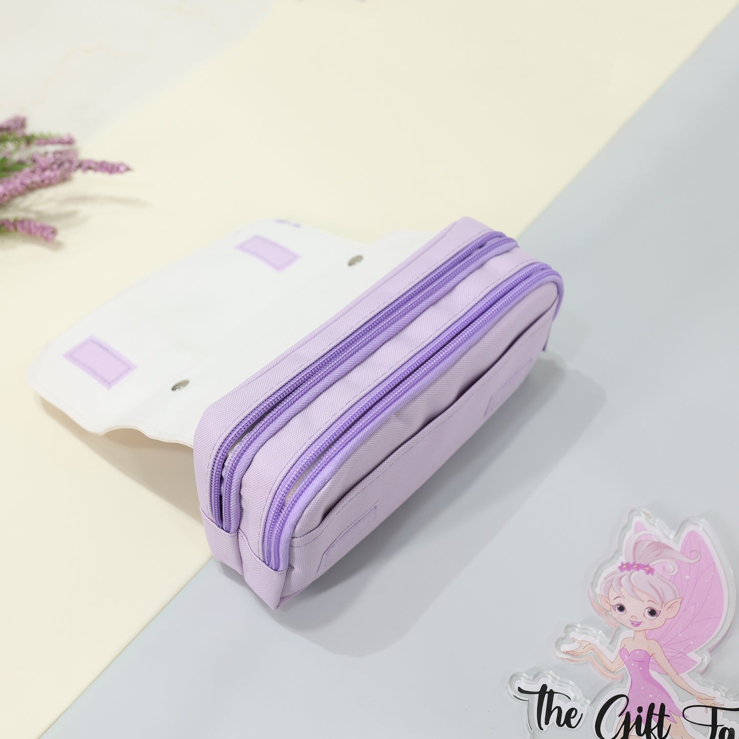 3D Squishy Toytop Rabbit Kids Pencil Pouch – Lavender Flip Cover Design
