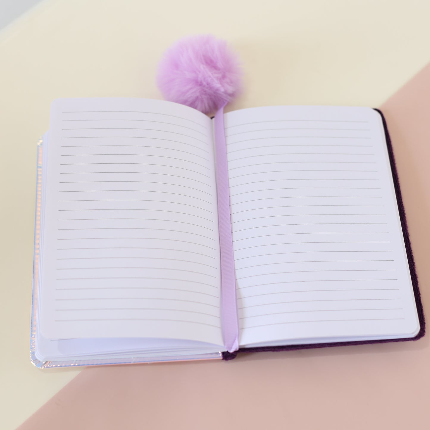 Unicorn Liquid Glitter Diary with Furry Back & Pom-Pom Bookmark