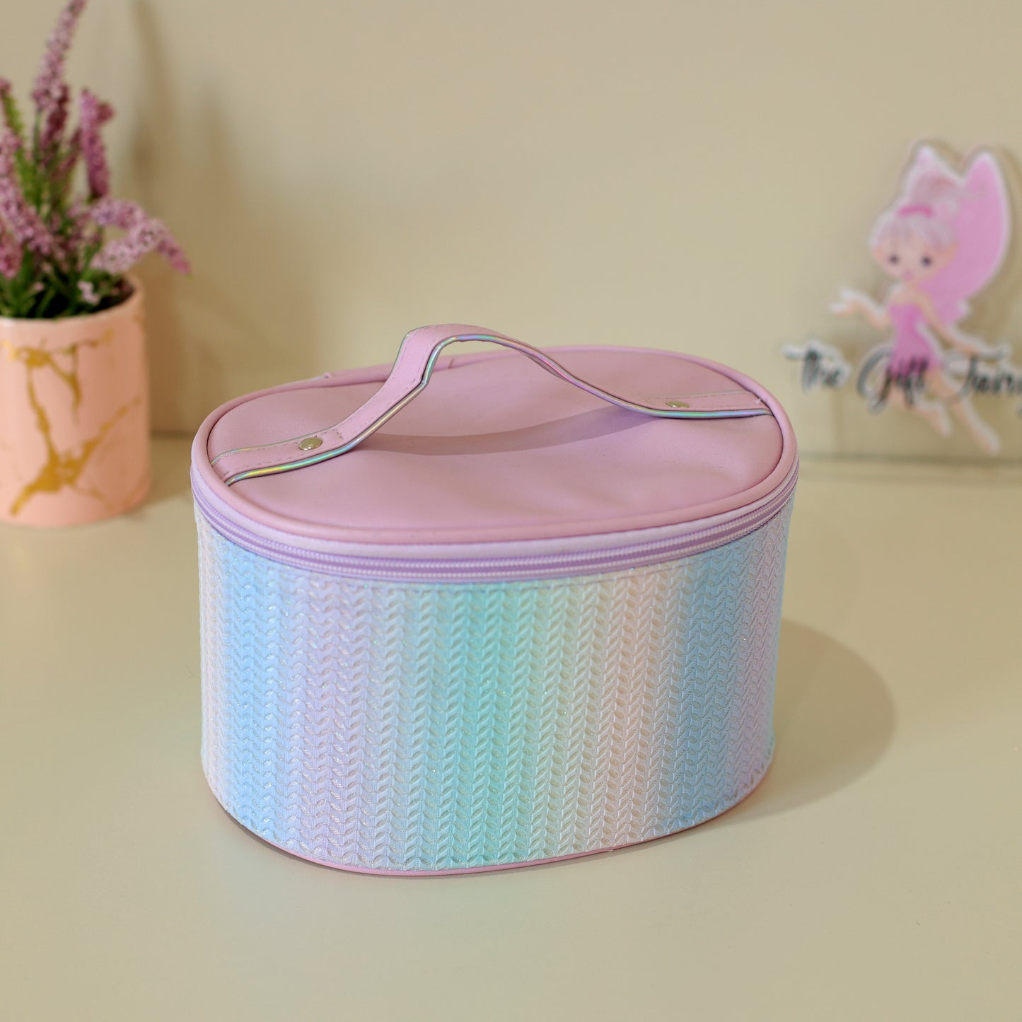 Pastel Oval Makeup & Vanity Organizer Bag