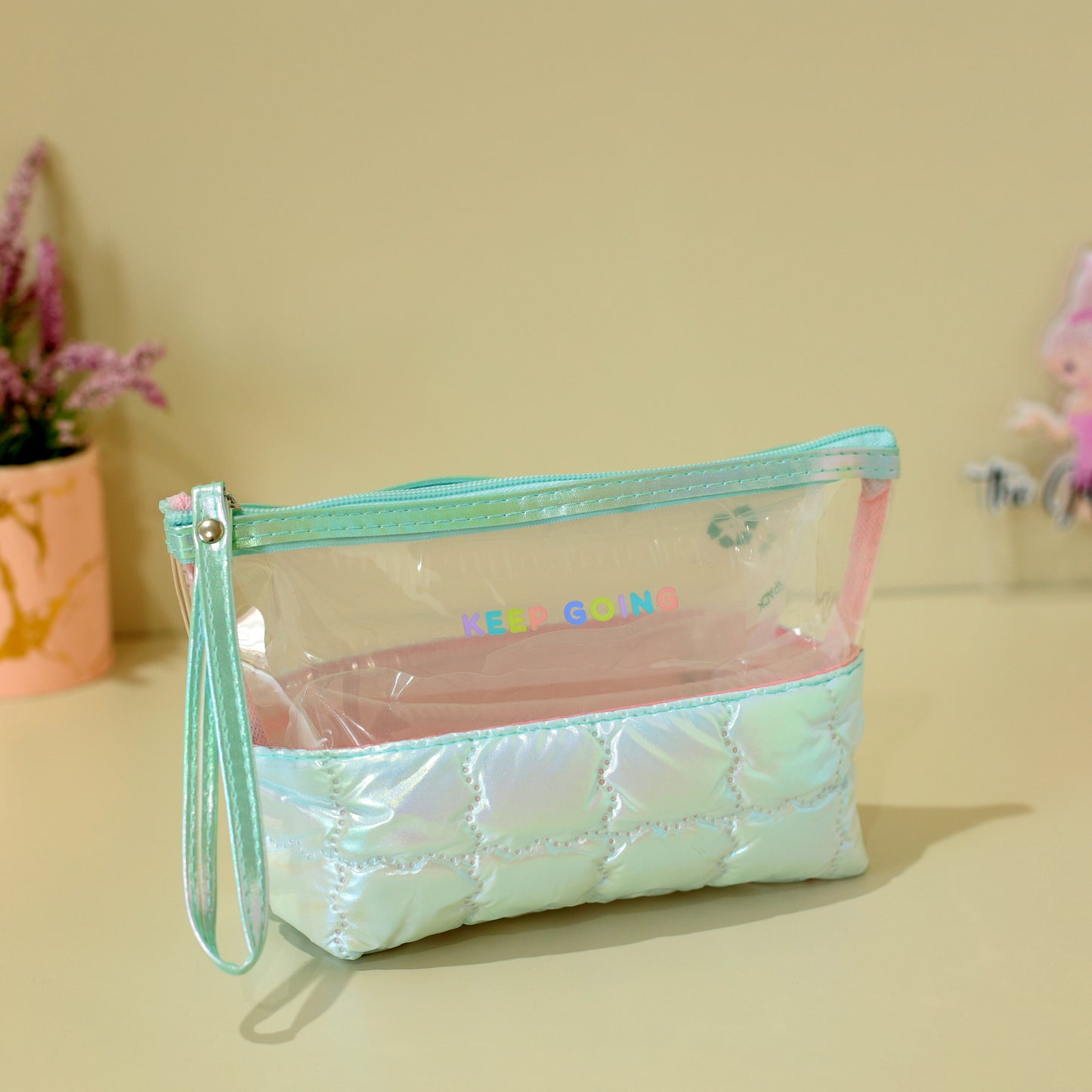 Transparent Quilted Travel Organizer Pouch