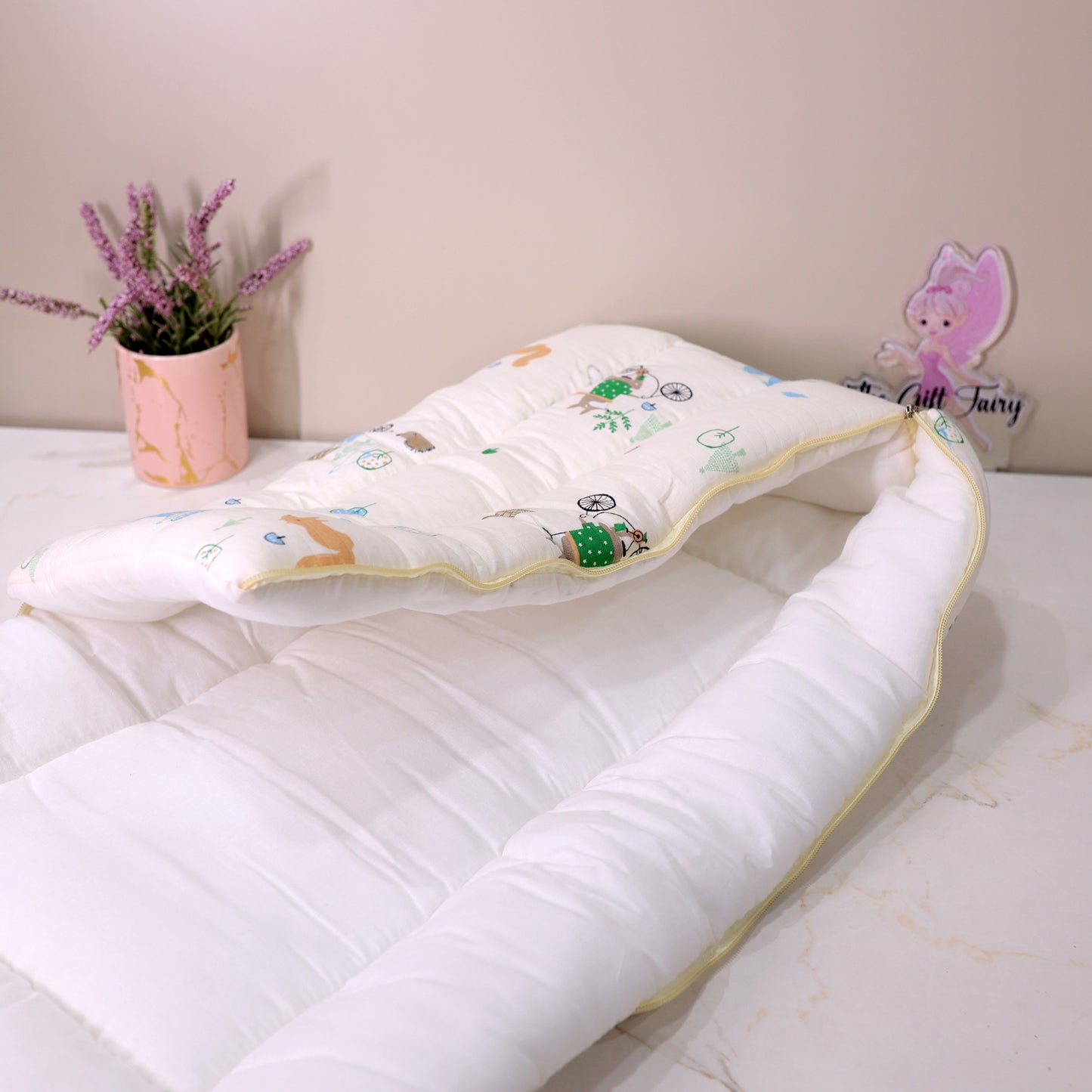 Pure Muslin Cotton Baby Carrier Nest Cum Sleeping Bag – Forest Animal Print
