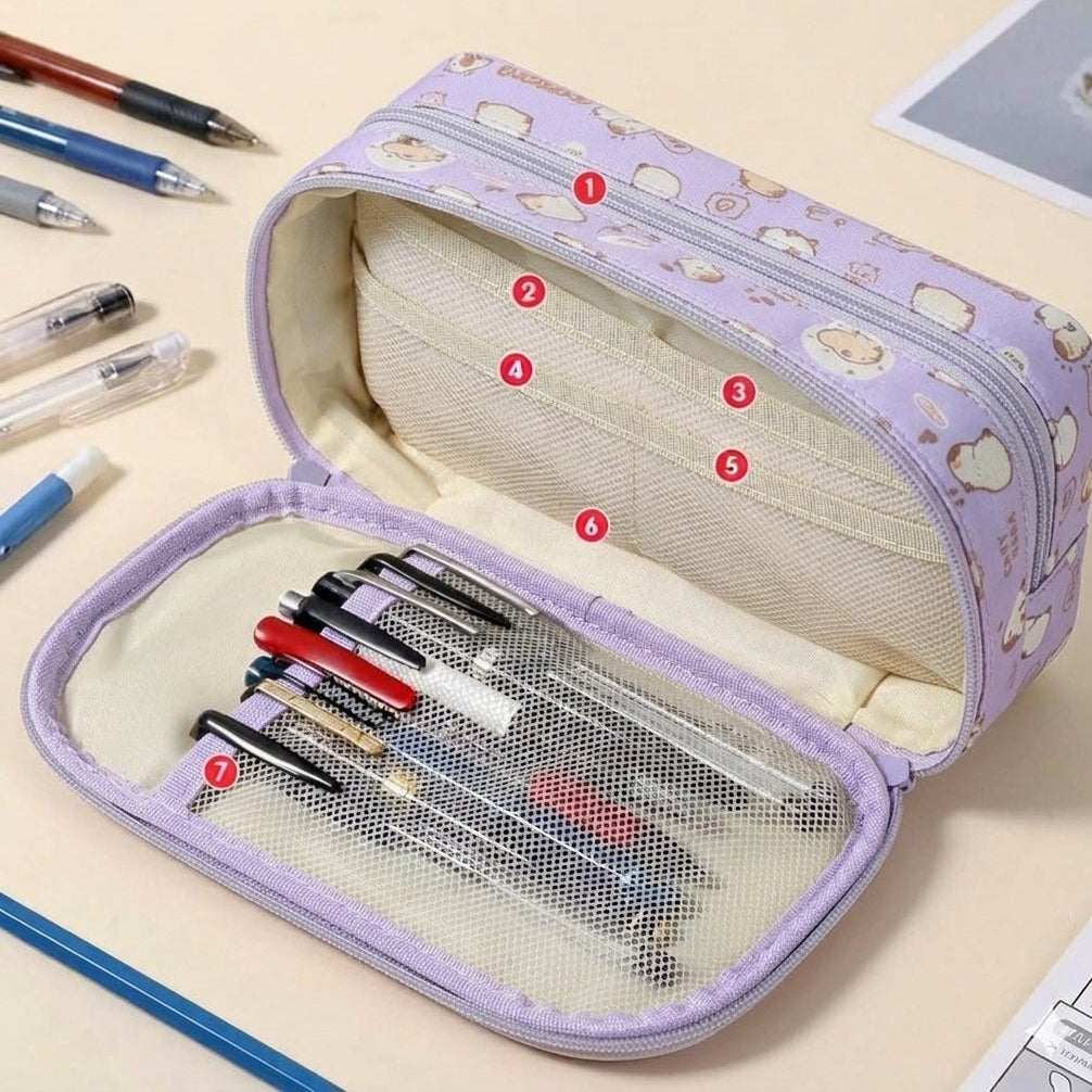 Capybara Cute Pencil Pouch | Zipper Stationery Case