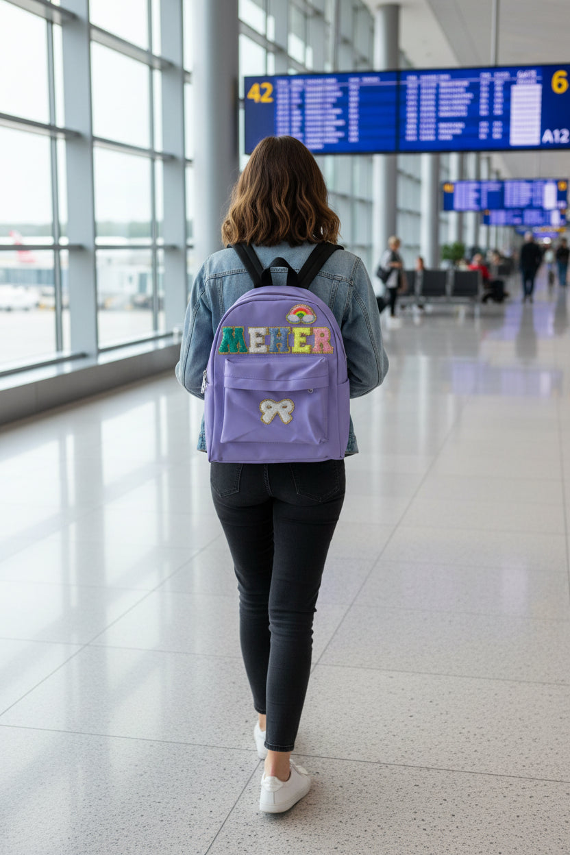 Customizable Waterproof Kids Backpack | Personalized Name Travel /Picnic Bag with Patches.
