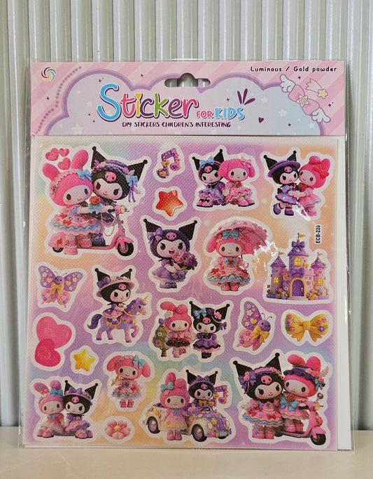 Sanrio Character DIY Sticker Sheet | Cute Aesthetic Stickers for Kids & Teens