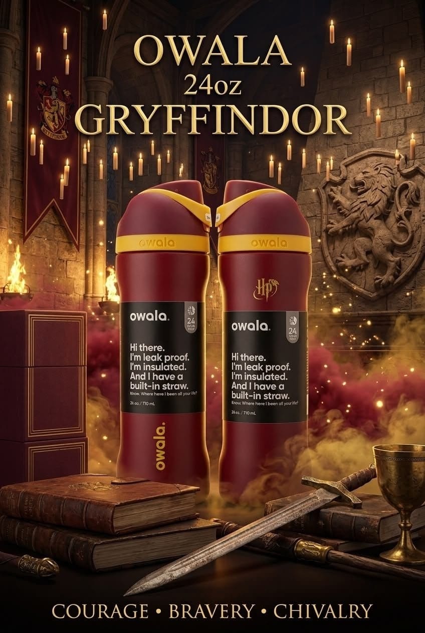 Harry Potter Gryffindor Sip & Swig Insulated Water Bottle 710ml | Owala Style