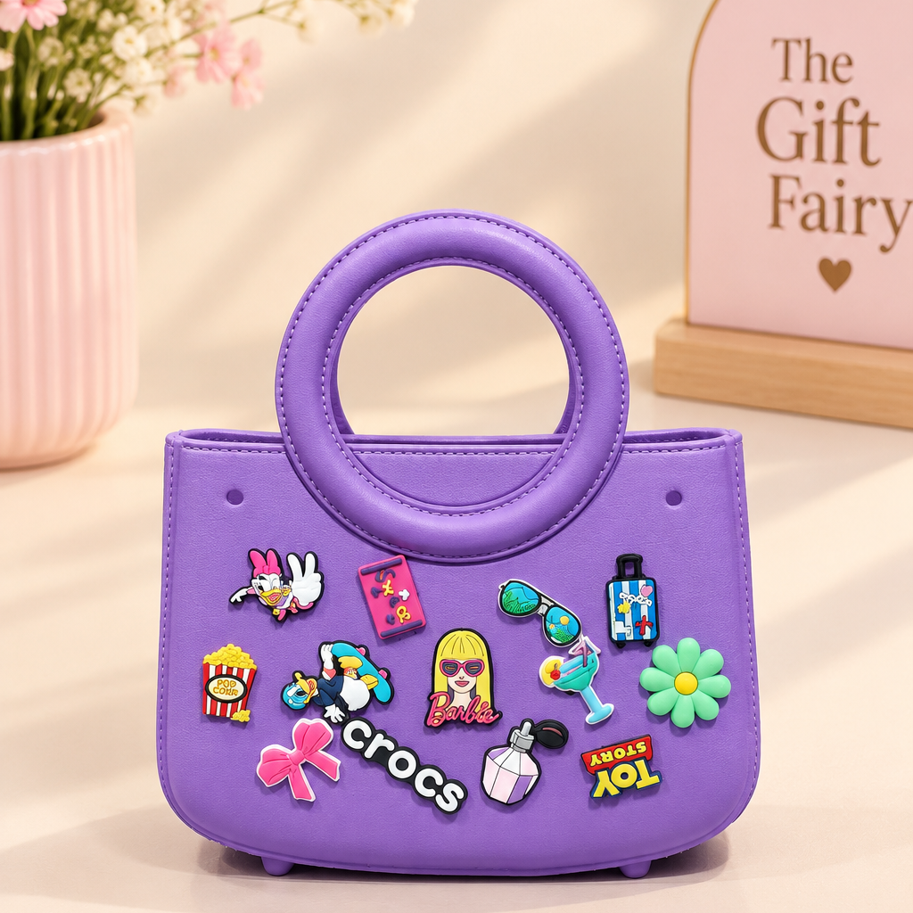 The Gift Fairy DIY Charm Tote – Personalized Mini Silicone Purse for Kids