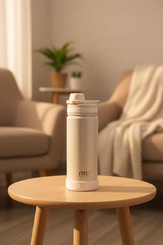 Tyeso Vacuum Water Bottle with Silicone Grip | 600ml | Insulated Bottle.
