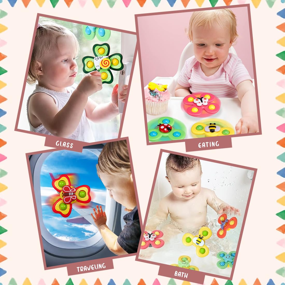 Baby Suction Spinner Toy Set