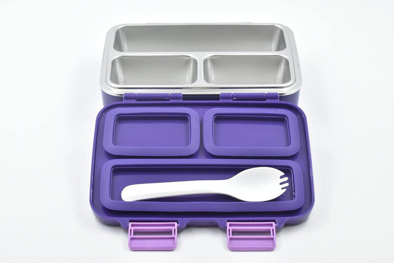 Space Print Thermal Insulated Lunch Box| 3 Compartment Steel Lunch Box| Spill Proof | 550ml.