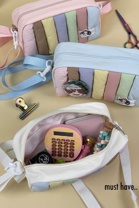 Kawaii Aesthetic Korean Design Stationary Pouch| Sling|