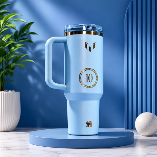 The Messi x Stanley Quencher ProTour Flip Straw Tumbler | Blue | 40oz (1.18L)