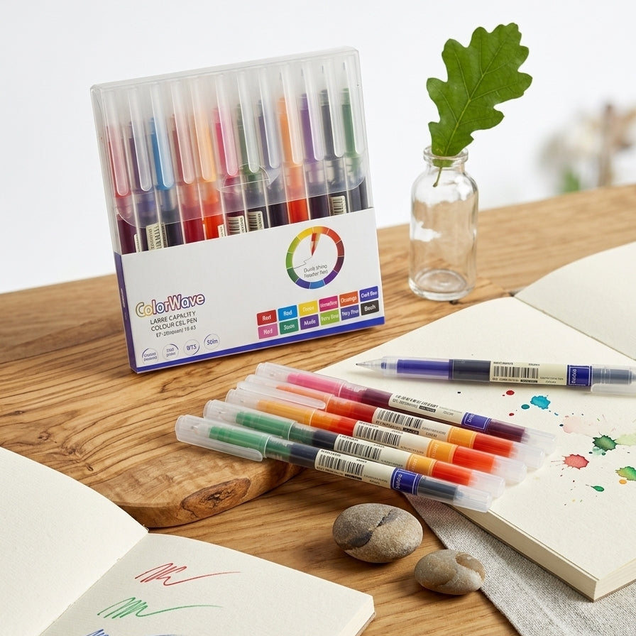Color Wave Large Capacity Gel Pen Set – 12 Colors | GP-2501