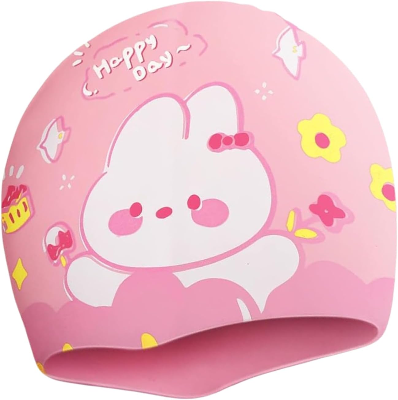 Silicone Swimming Cap Unisex Waterproof Swimming Pool Head Cap Water Sports for Children Kids Boys Girls (Non Slip Interior Cartoon Design, Universal Size, Blue Mysterious Space Super Soft)