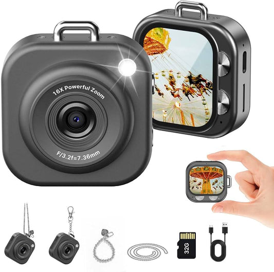 Q16 Mini CCD Digital Camera – Pink& black  Pocket Camera for Kids