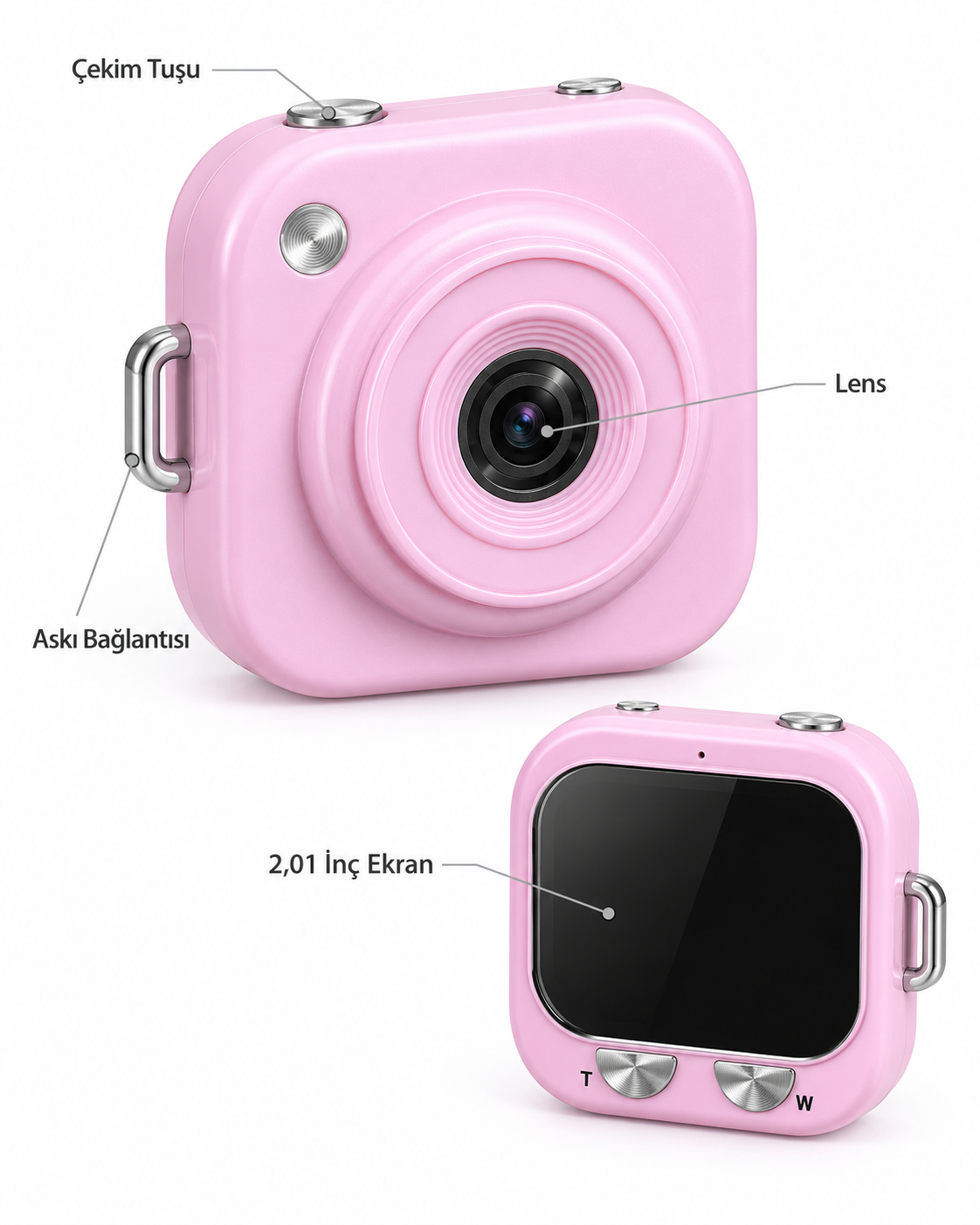 Q16 Mini CCD Digital Camera – Pink& black  Pocket Camera for Kids