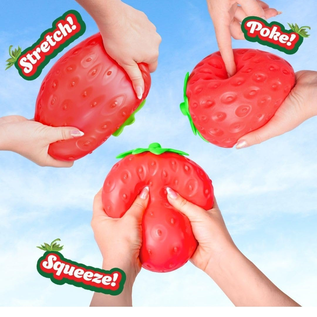 Squeeze Strawberry Squishy Toy – Soft Strawberry Stress Relief Toy