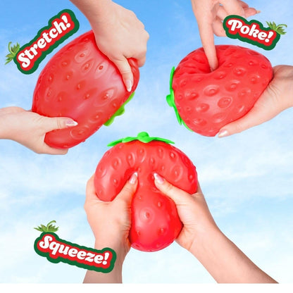 Squeeze Strawberry Squishy Toy – Soft Strawberry Stress Relief Toy