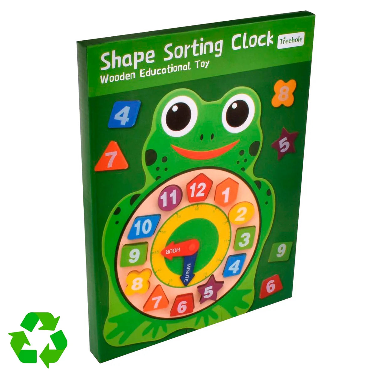 Wooden Learning Clock Block Puzzle Board – Number & Time Teaching Toy
