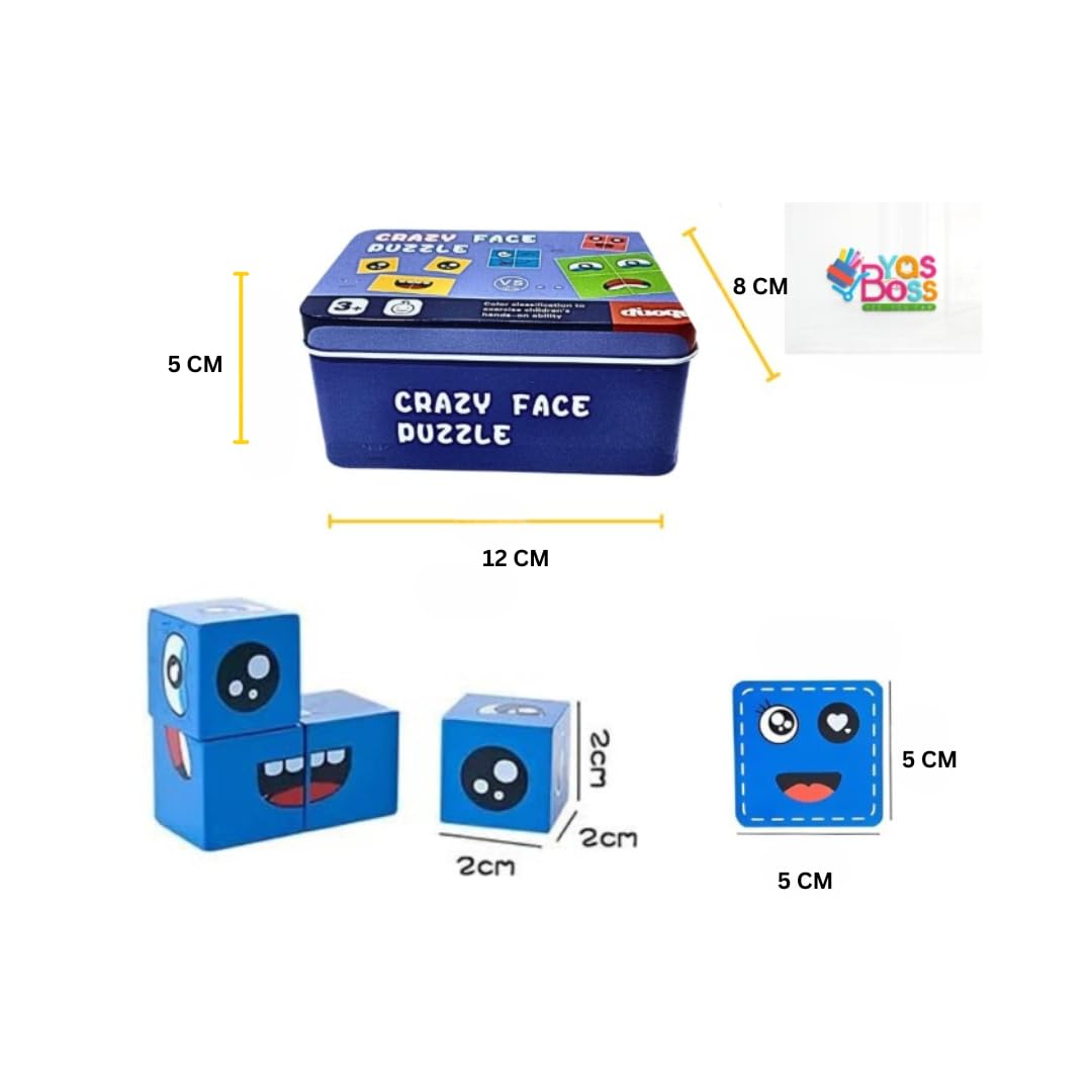 Crazy Face Puzzle Cube Game – Expression Matching Toy (3+ Years)