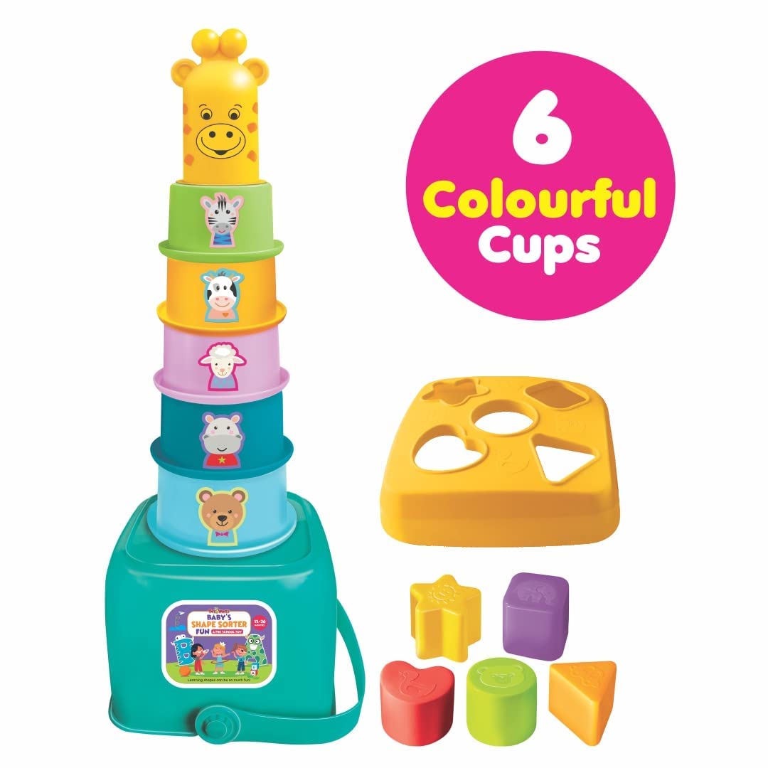 Cuppy Shappy 3 in 1 Combo Gift Set – Stacking Cups & Shape Sorter (12–36 Months)