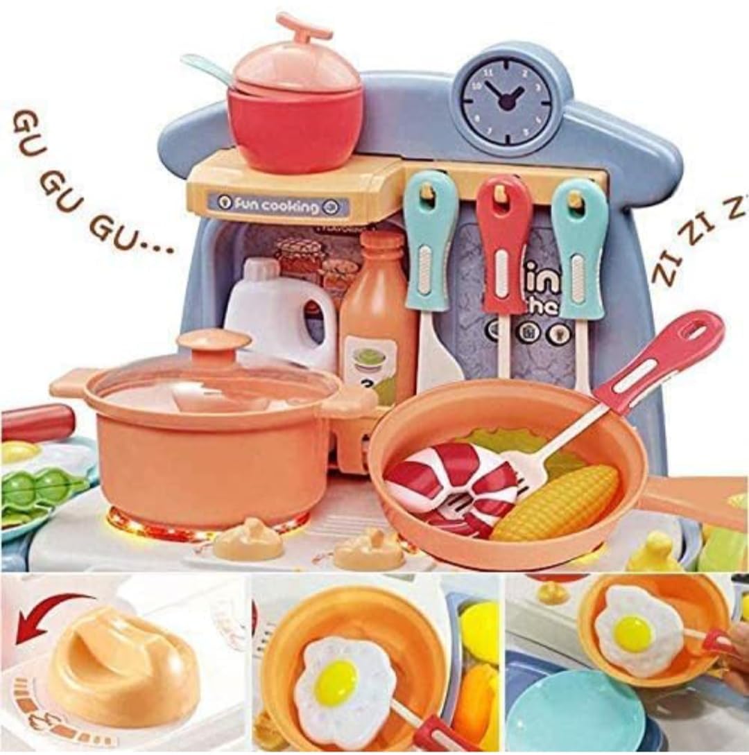 Mini Kitchen Play Set for Kids – Pretend Cooking Toy with Utensils