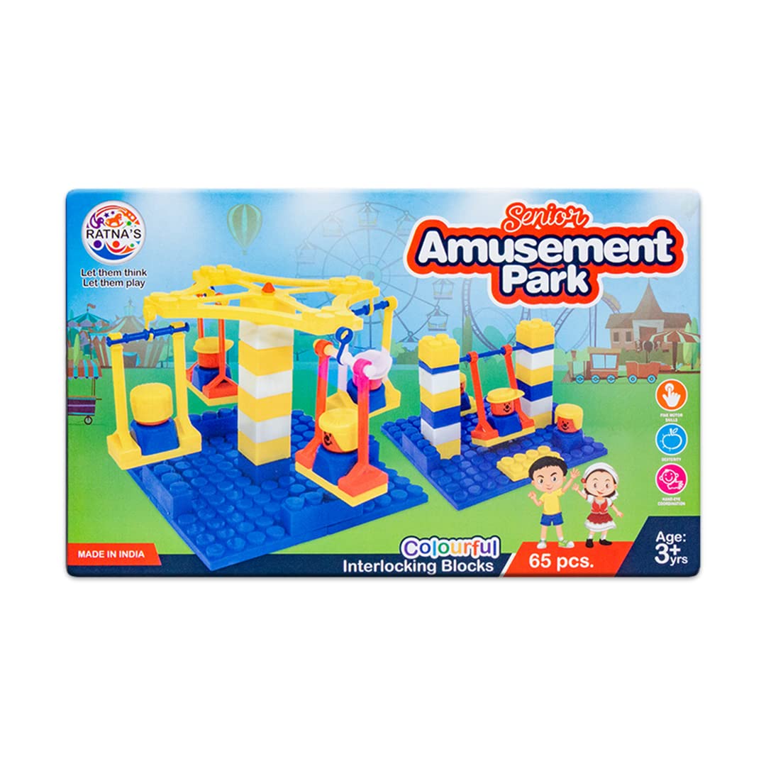 Ratna’s Senior Amusement Park – 65 Pieces Interlocking Blocks Set (3+ Years)