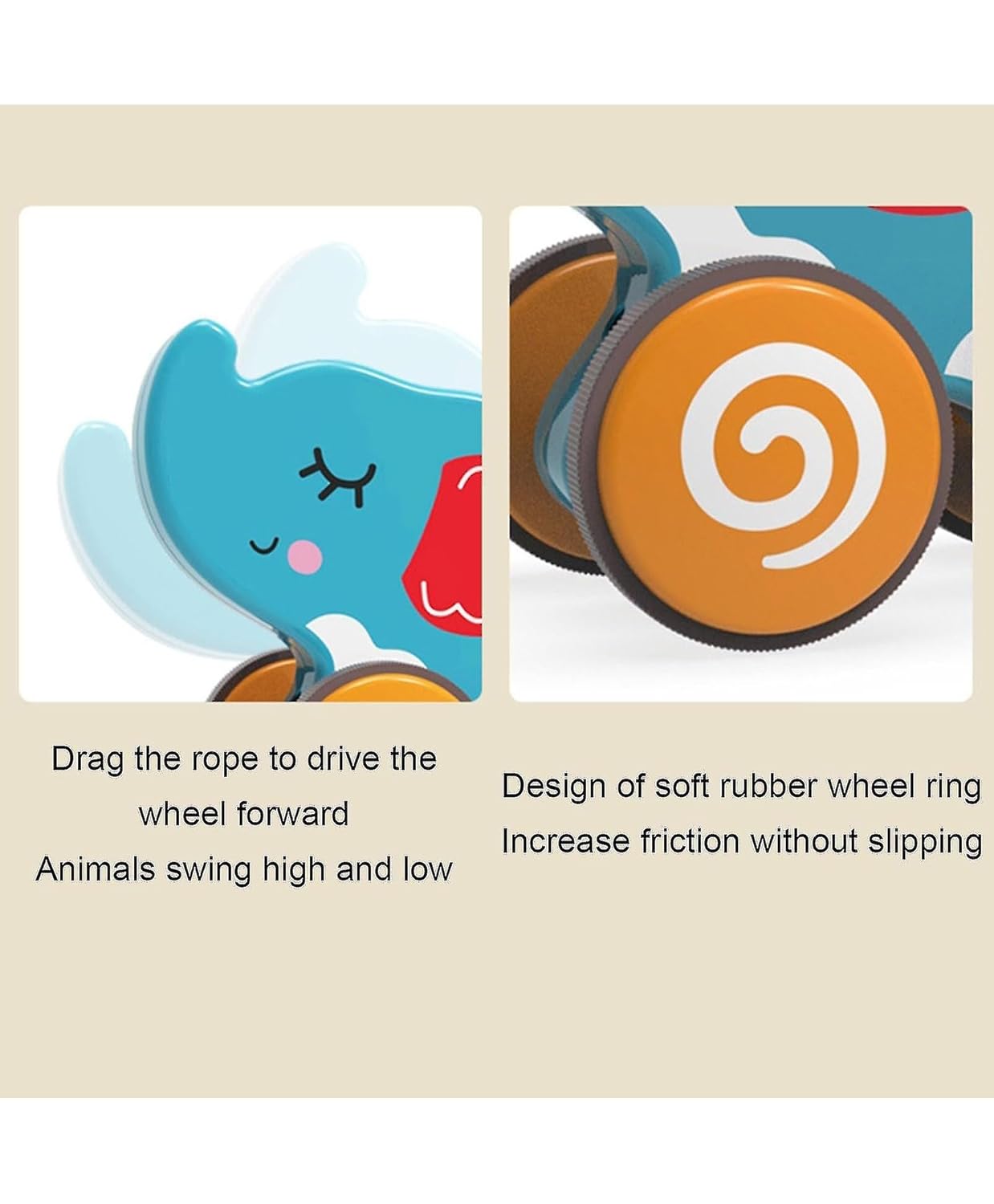 Happy Traction Elephant Toy for Toddlers