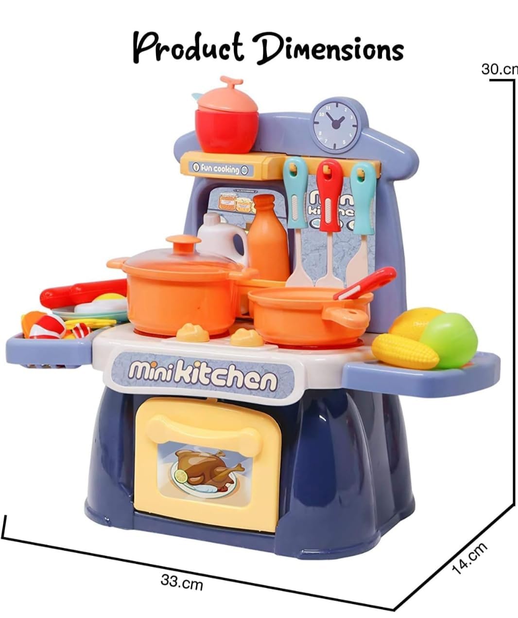 Mini Kitchen Play Set for Kids – Pretend Cooking Toy with Utensils