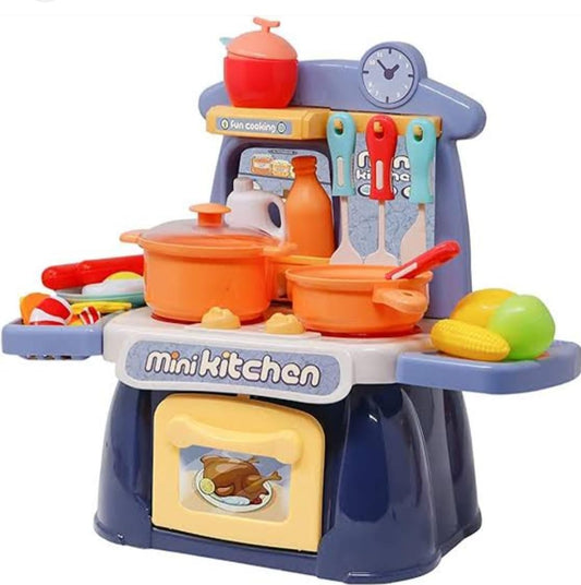 Mini Kitchen Play Set for Kids – Pretend Cooking Toy with Utensils