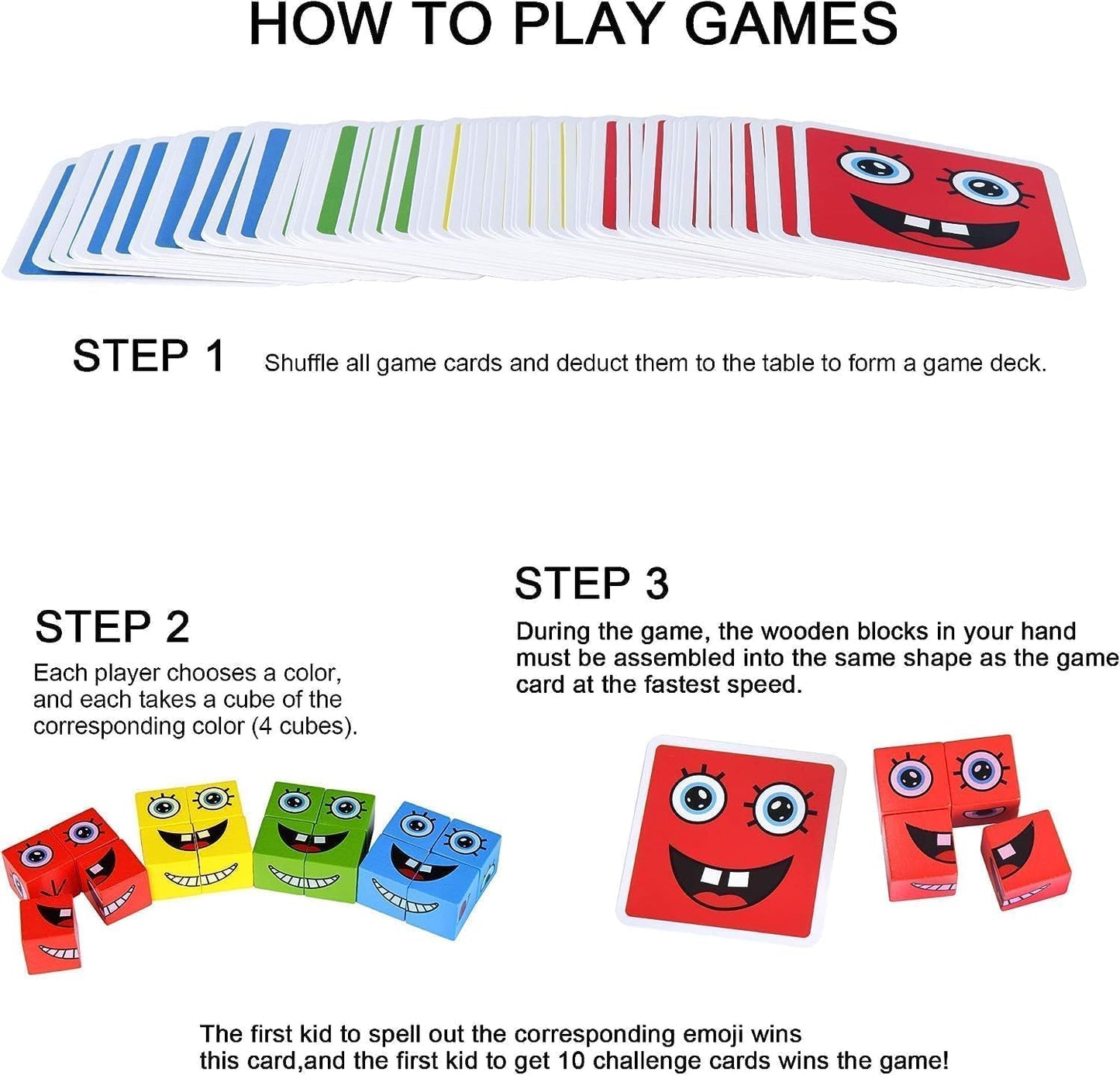 Crazy Face Puzzle Cube Game – Expression Matching Toy (3+ Years)