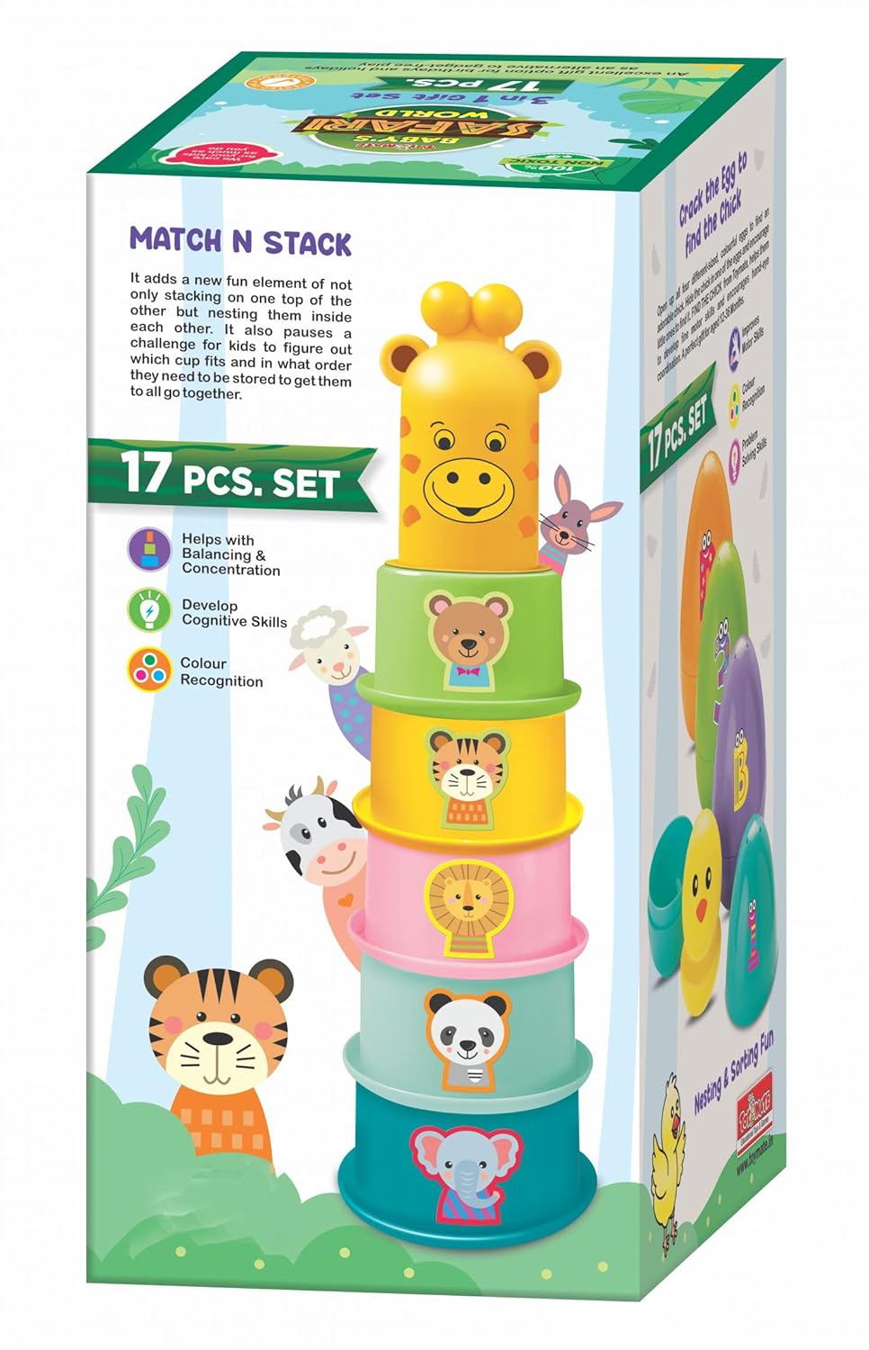 Toymate Baby’s Safari World – 3 in 1 Gift Set (17 Pieces)