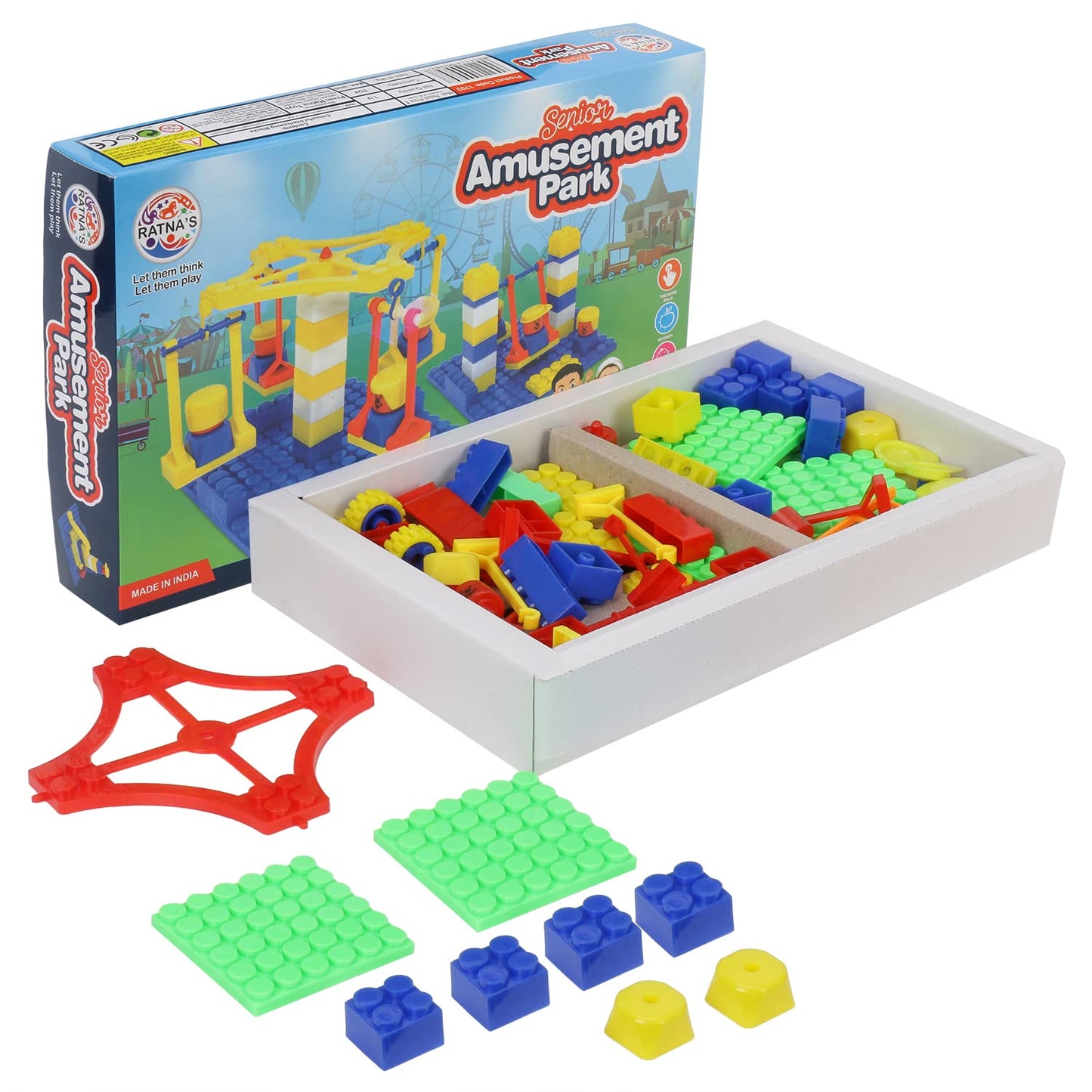 Ratna’s Senior Amusement Park – 65 Pieces Interlocking Blocks Set (3+ Years)