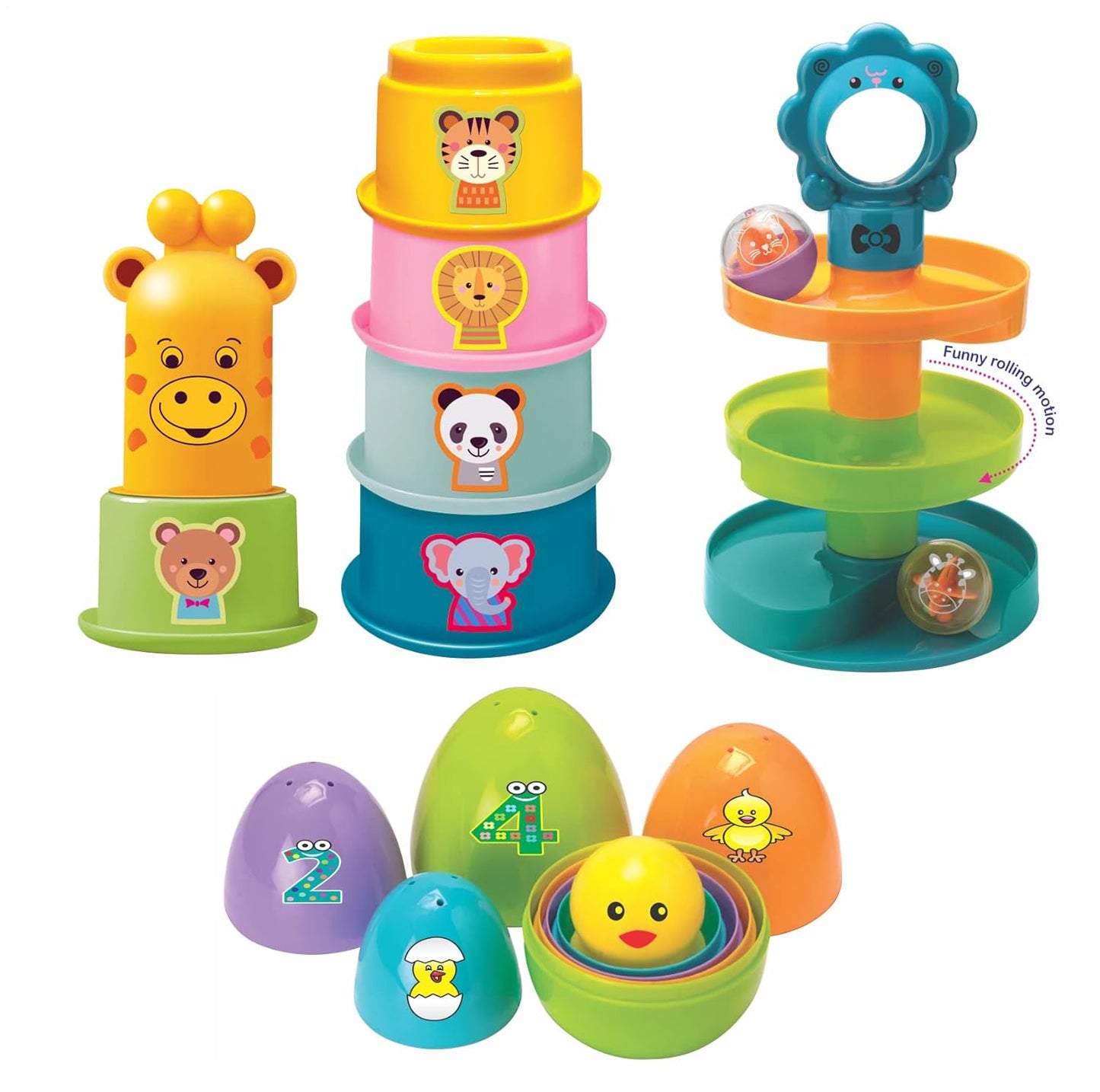 Toymate Baby’s Safari World – 3 in 1 Gift Set (17 Pieces)