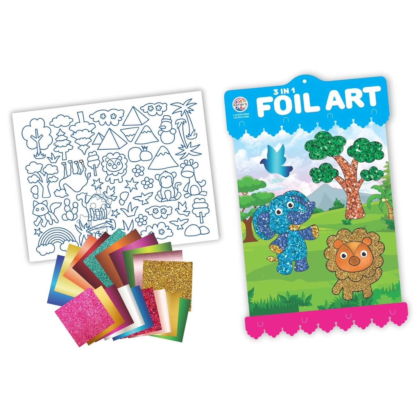 3 in 1 Foil Art DIY Kit for Kids – Creative Craft Activity Set