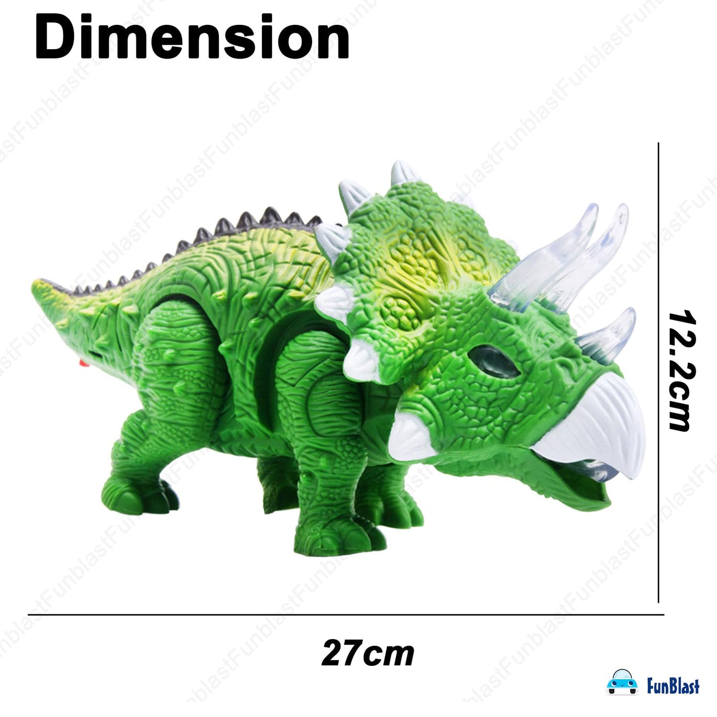 Electric Walking Triceratops Dinosaur Toy with Lights & Sound