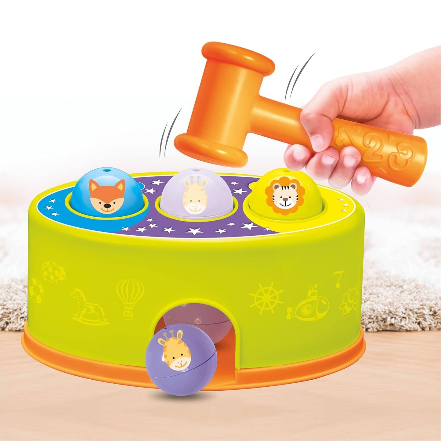 3 Strikes Hammer Ball Game – Toddler Activity Toy (18–36 Months)