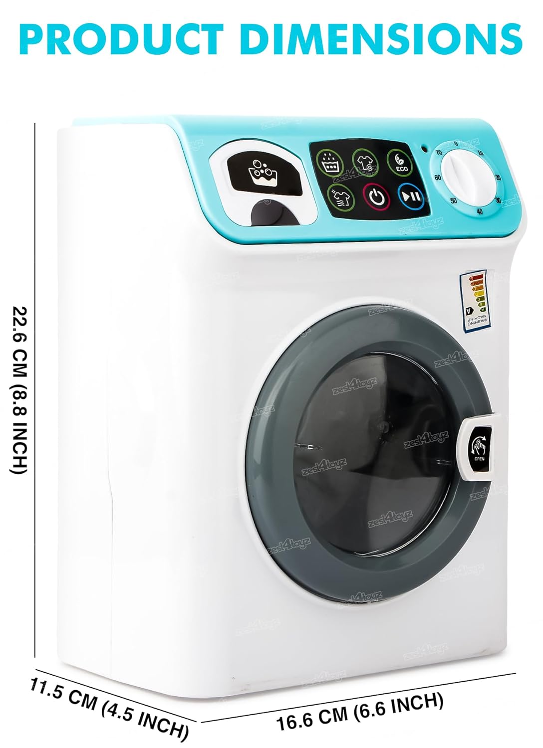 Kids Toy Washing Machine with Lights & Sound