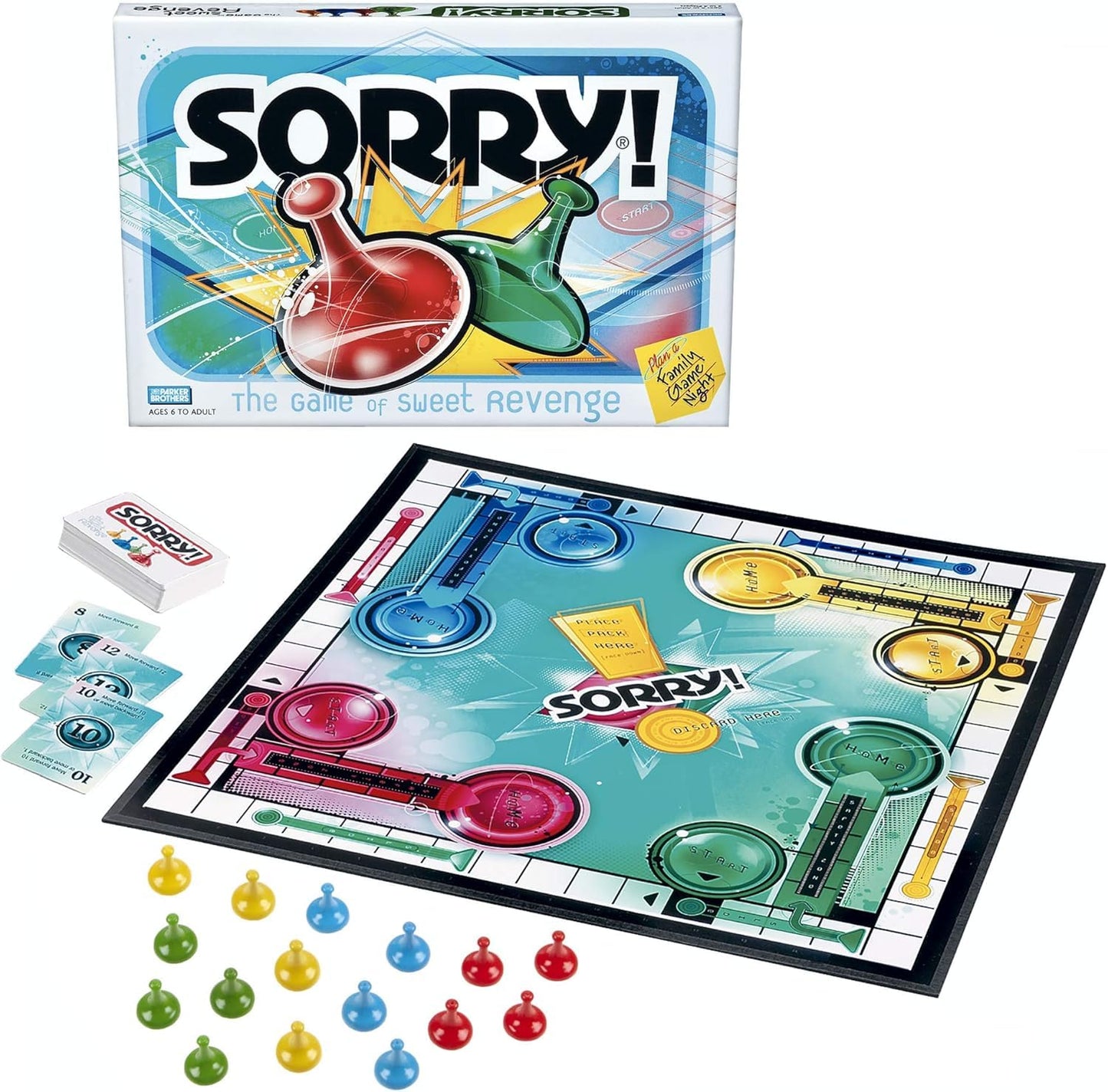 Sorry! Classic Board Game – Family Strategy Game for Kids & Adults (6+ Years)