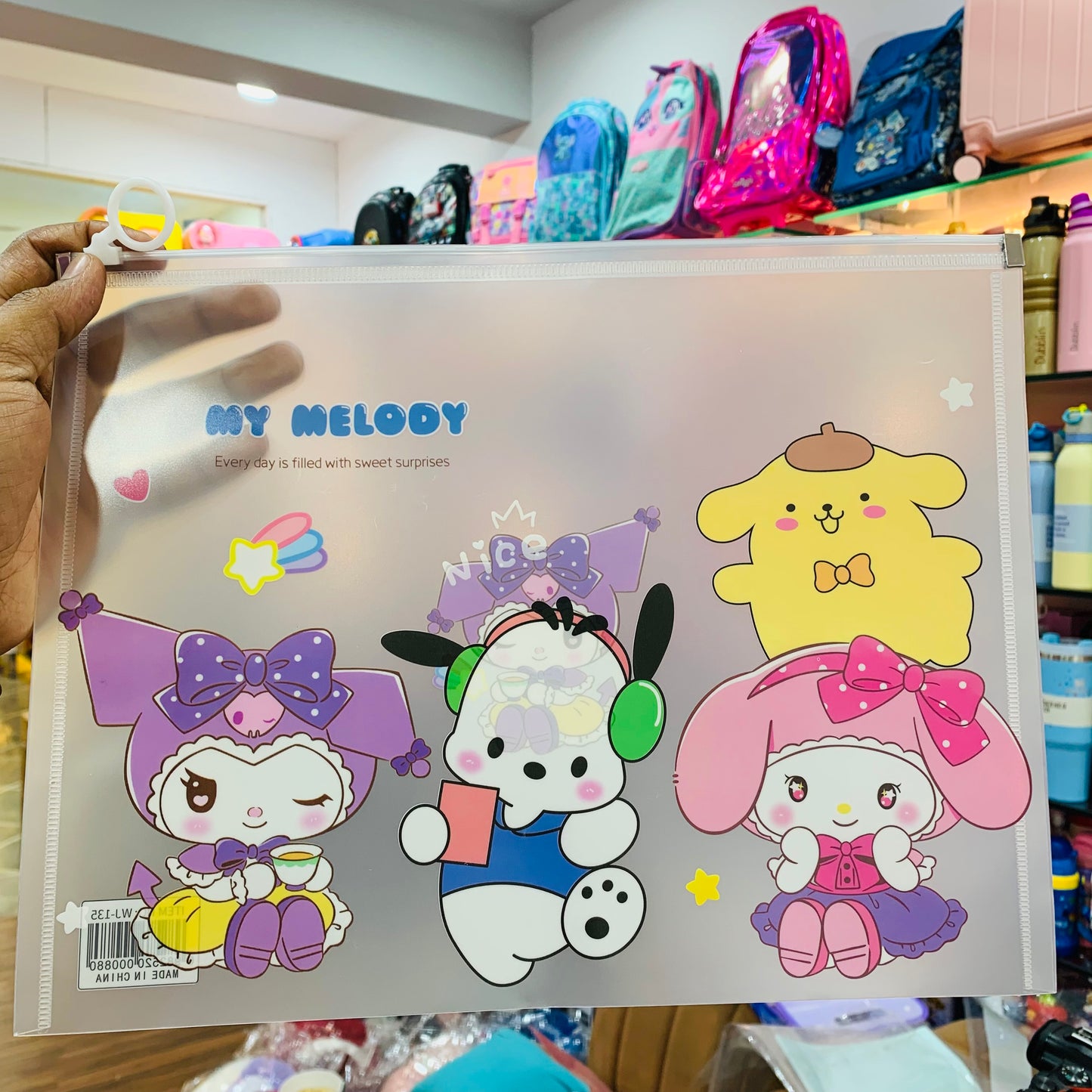 My Melody A4 Zip Document Folder – Cute Cartoon File Pouch