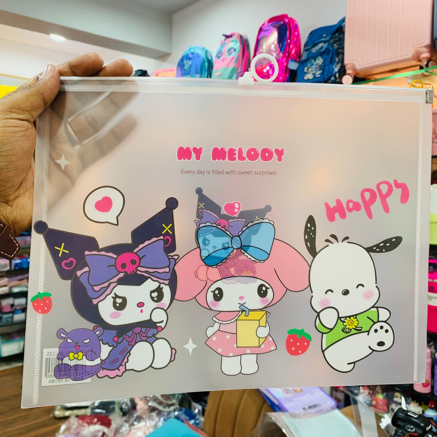 My Melody A4 Zip Document Folder – Cute Cartoon File Pouch