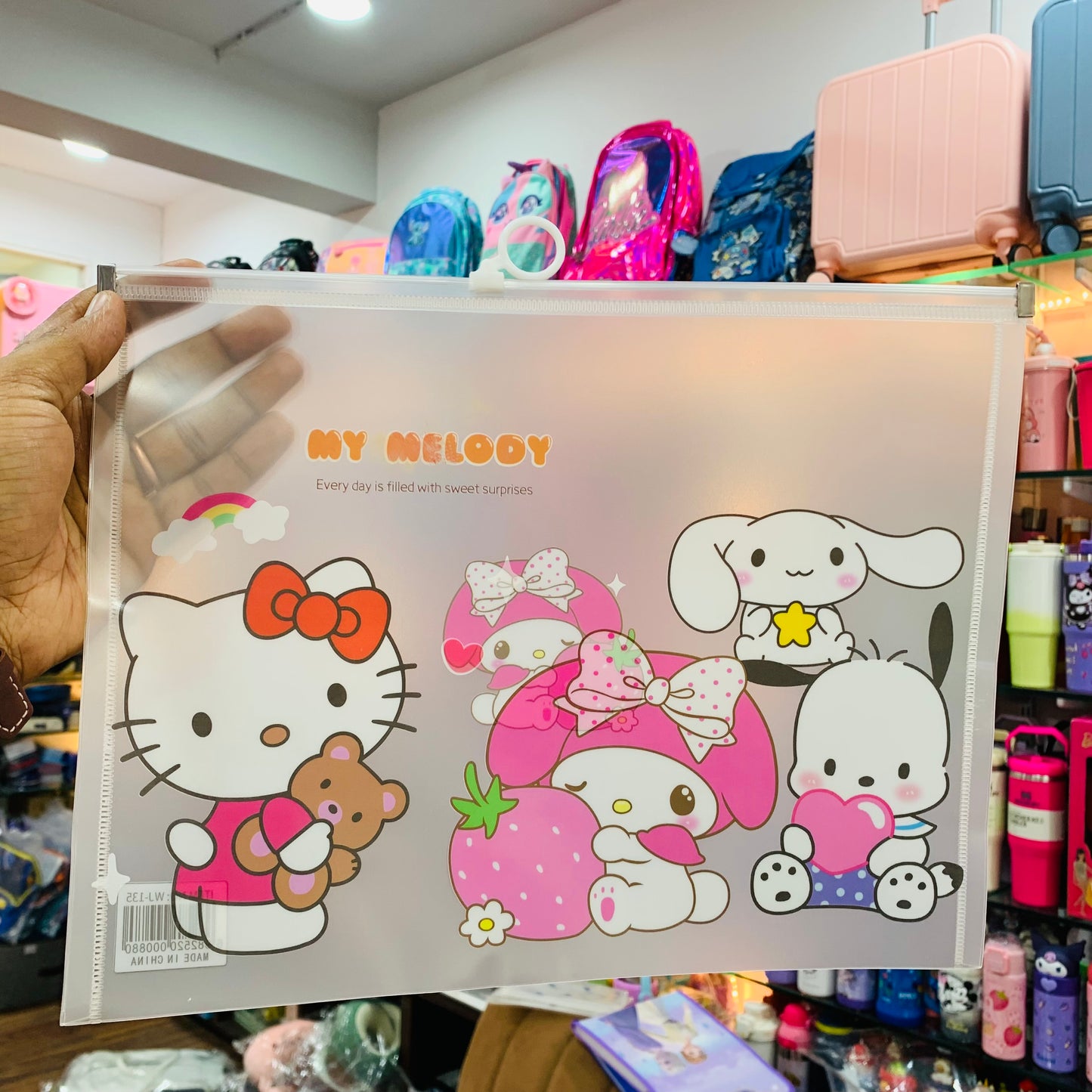 My Melody A4 Zip Document Folder – Cute Cartoon File Pouch