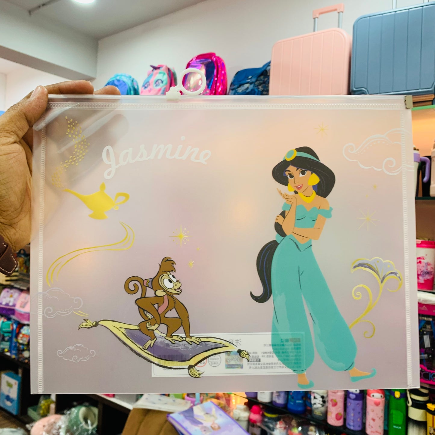 Disney Princess A4 Zip Document Folder – Cartoon Plastic File Pouch